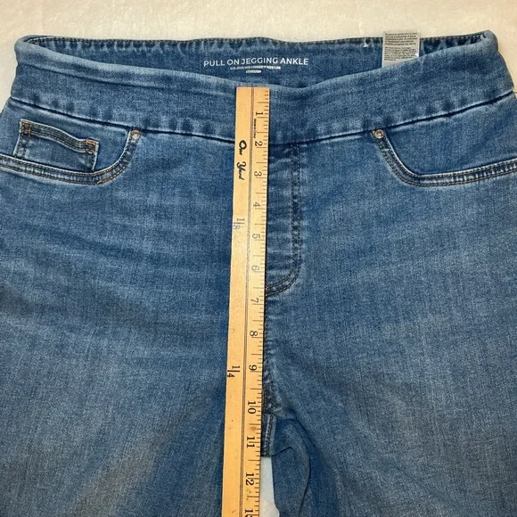 Blue Women's Jeans with Lace Hem - Picture 6 of 8